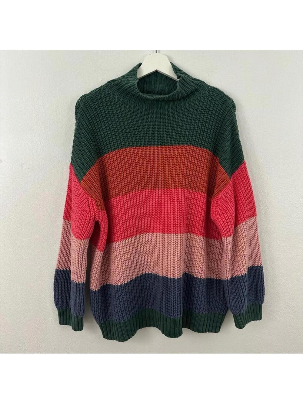 American Eagle Colorblock Turtleneck Sweater Women's Size XS/S